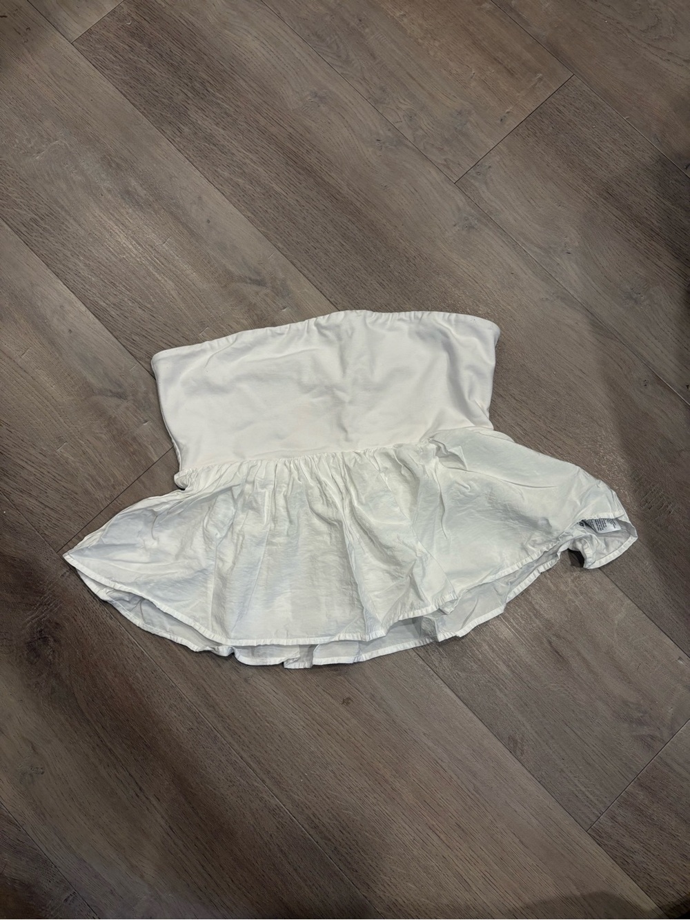 American Eagle Outfitters White Strapless Peplum Skirt